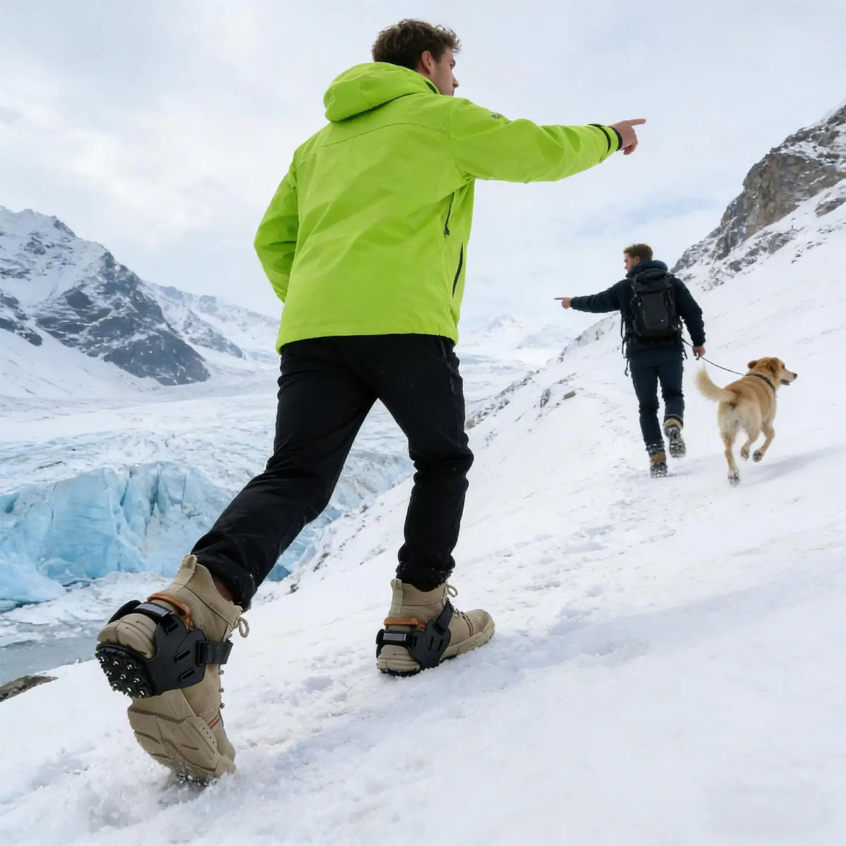 Outdoor Anti-slip Shoe Spikes Winter Crampon Ice And Snow Grip Boots Covers With 9 Metal Spikes Snow Grippers Ice Snow Cleats