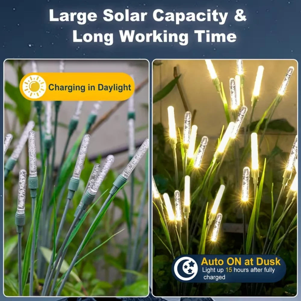 1/2/4PCS Outdoor Solar Reed Lights Waterproof Bubble Stake Lights For Garden Pathway Courtyard Decor