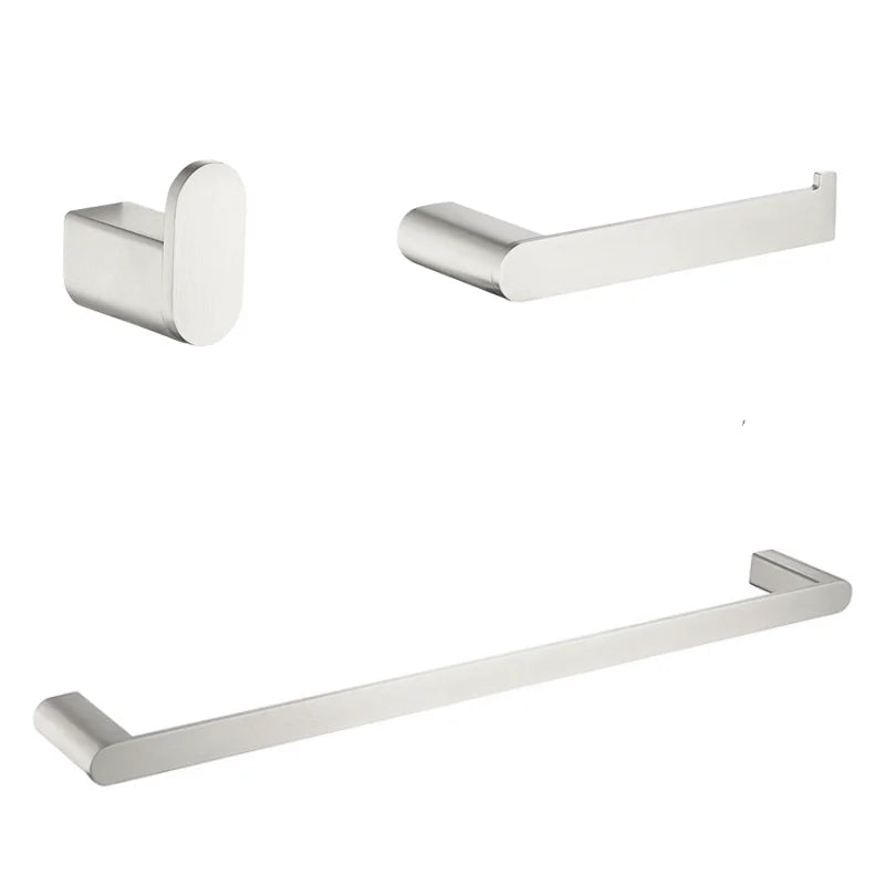 Bathroom Hardware Set Stainless Steel Bathroom Accessories Set Wall Mounted Towel Bar Towel Ring Toilet Paper Roll Holder Set