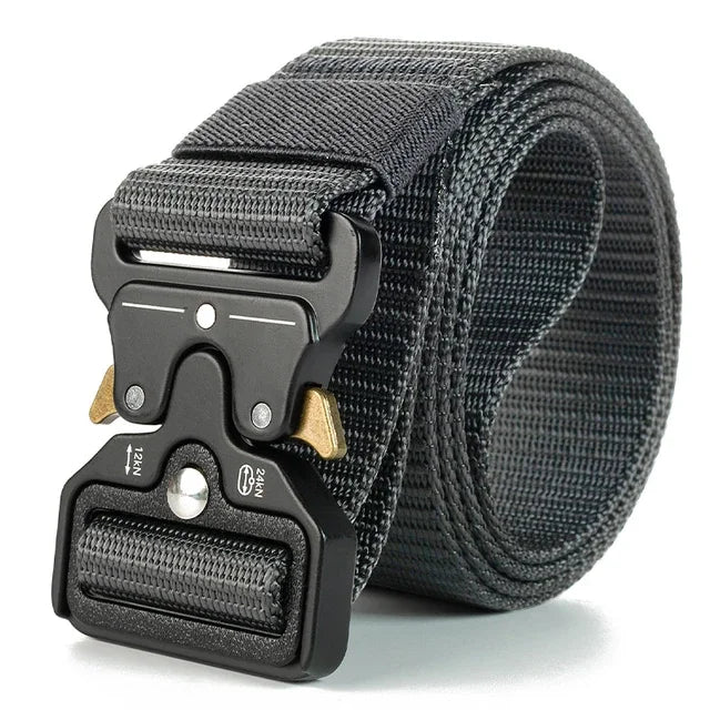 Red Ears Plastic Buckle Tactical Belt Men'S Multifunctional Military Fan Canvas Belt Outdoor Faux Nylon Training Waist Belt