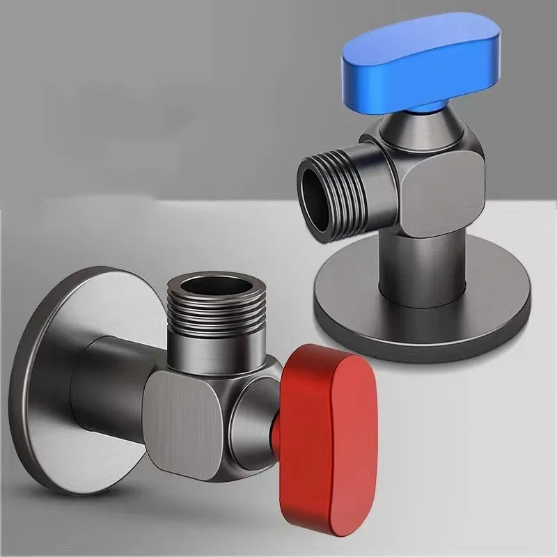 Tuqiu Brass Angle Valve Water Control Valve Chrome Gray Corner Valve Bathroom Tap Water Valve 1/2*1/2 Brass Angle valves