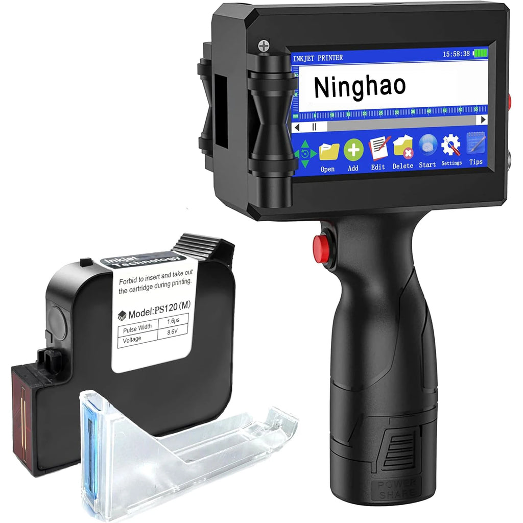25.4mm QR Bar Batch Code Variable Number Variable Date Logo Expiry Date Lable Portable Hand Jet Handheld Thermal Inkjet Printer