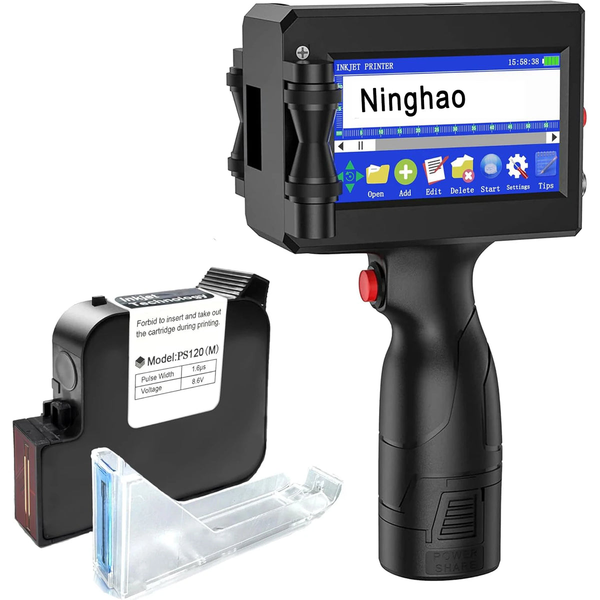 25.4mm QR Bar Batch Code Variable Number Variable Date Logo Expiry Date Lable Portable Hand Jet Handheld Thermal Inkjet Printer