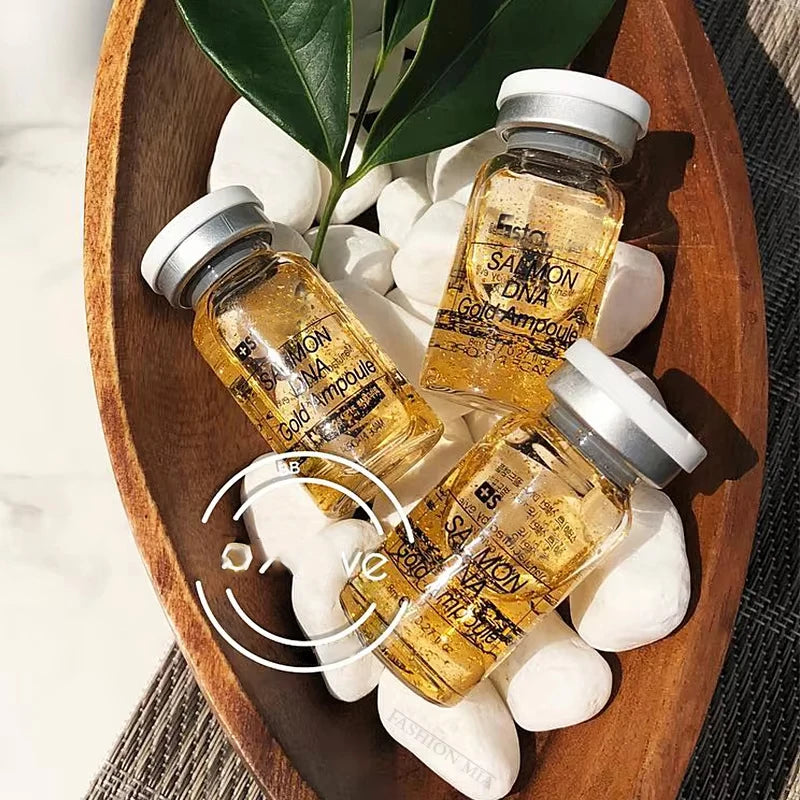 Korea Facial 8ml Salmon DNA Gold Ampoule Skin Booster Serum BB Cream Deep Hydration Rejuvenation Skin Care Kit
