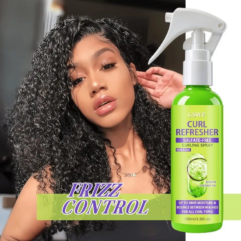 GSWP CURL REFRESHER SPRAY, Up to 48 Hours of Moisture and Bounce. Suitable for All Types of Curly Hair and Styling. 100ml/200ml