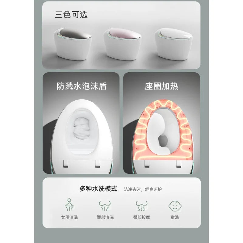 Egg-shaped smart toilet seat, fully automatic integrated household waterless pressure toilet, very practical