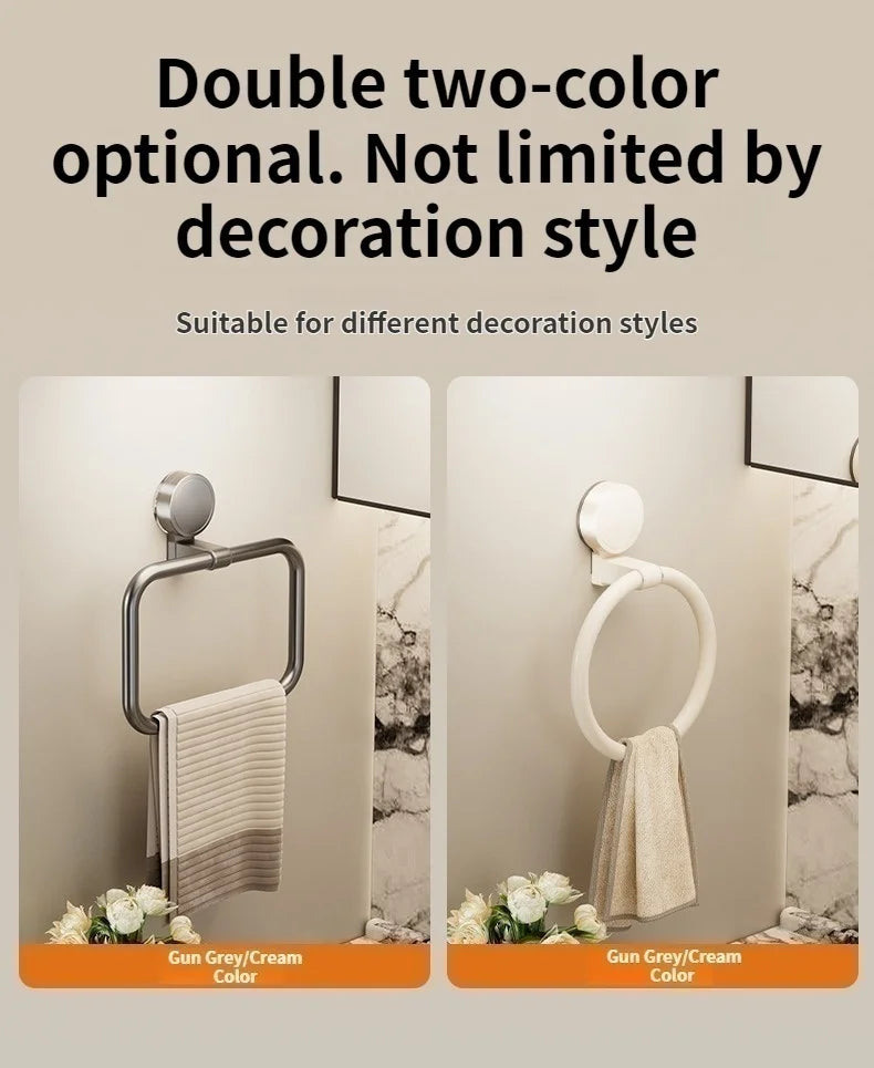 No Need To Drill Suction Cup Towel Ring Bathroom Towel Rack Kitchen Rag Rack Bathroom Toilet Wall Hanging Towel Rack
