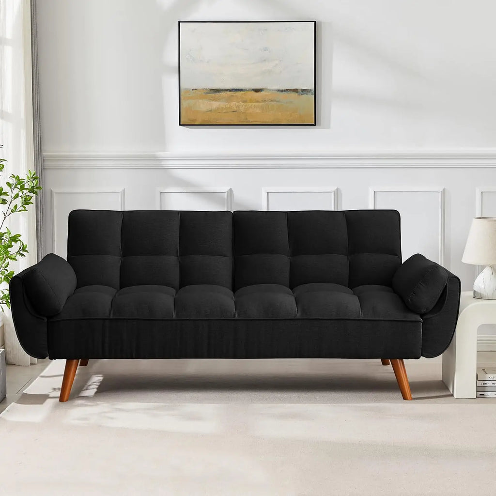 Modern Convertible Sleeper Sofa, 75" Twin Futon with Adjustable Split Backrest for Living Room Small Spaces, Grey, Customized