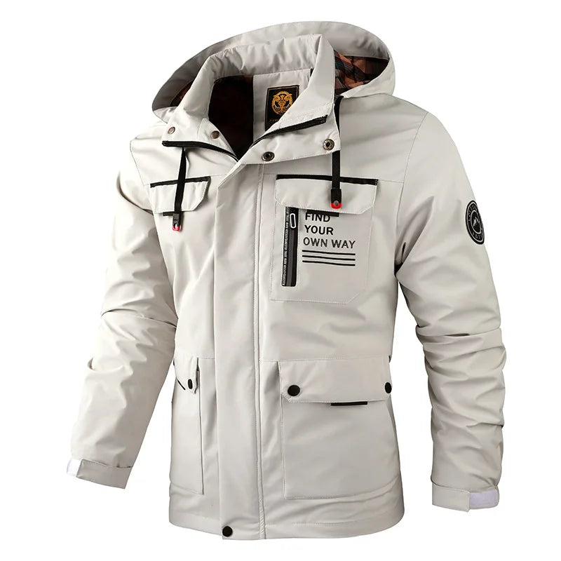Men's Casual Jacket Parka Autumn/Winter Hooded Jacket Men's Coat Solid Color Outdoor Chic