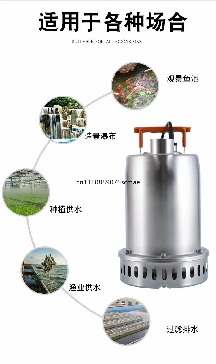 Household stainless steel small submersible pump 304 sewage pump automatic basement sewage pump