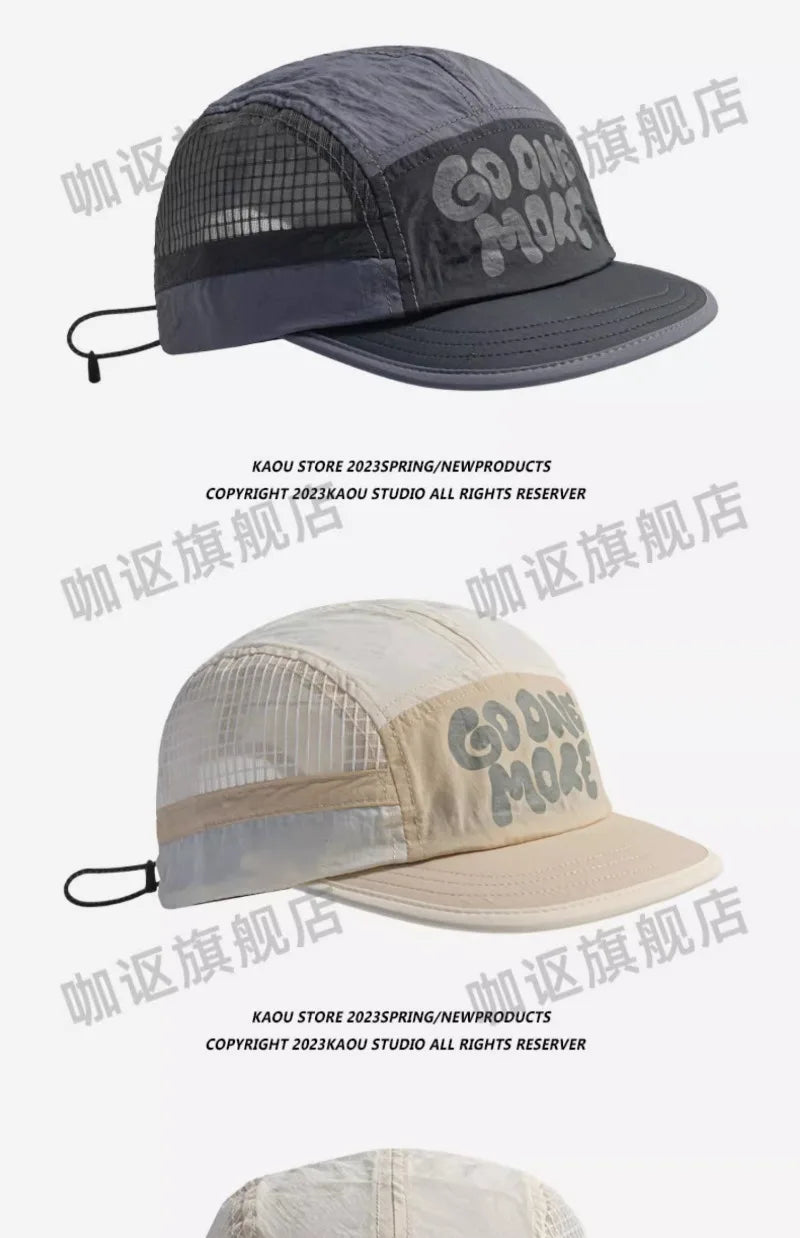 Spring Summer Outdoor Breathable Quick-drying Baseball Cap for Men and Women Lightweight Soft Brim Retro 5-panel Camping Hat