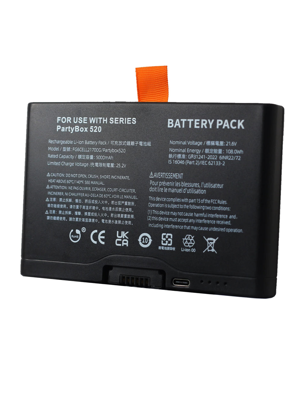 21.6V 5000mAh FG6CELL21700G Replacement Battery For JBL Partybox520 Partybox720 Boombox4 Bluetooth Speaker AI Sound Boost