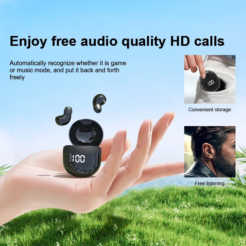 Wireless In-ear Headphones Bluetooth 5.4 Earphone Control Sport Headset Waterproof Microphone Music for Tumbler Design Mini Tiny