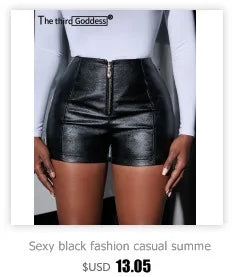 Sexy Black PU Casual Fashion Summer Shorts Women Clothing Goth Faux Leather High Waisted Womens Shorts Y2K Hot Woman Short Pants