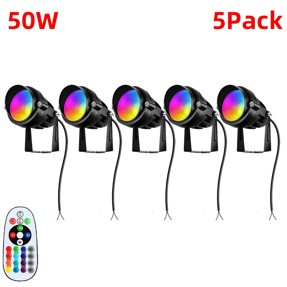 10W DC24V AC85-265V RGB LED Landscape Lights IP65 Waterproof Spot Lights Outdoor Landscape For Yard Garden Decor