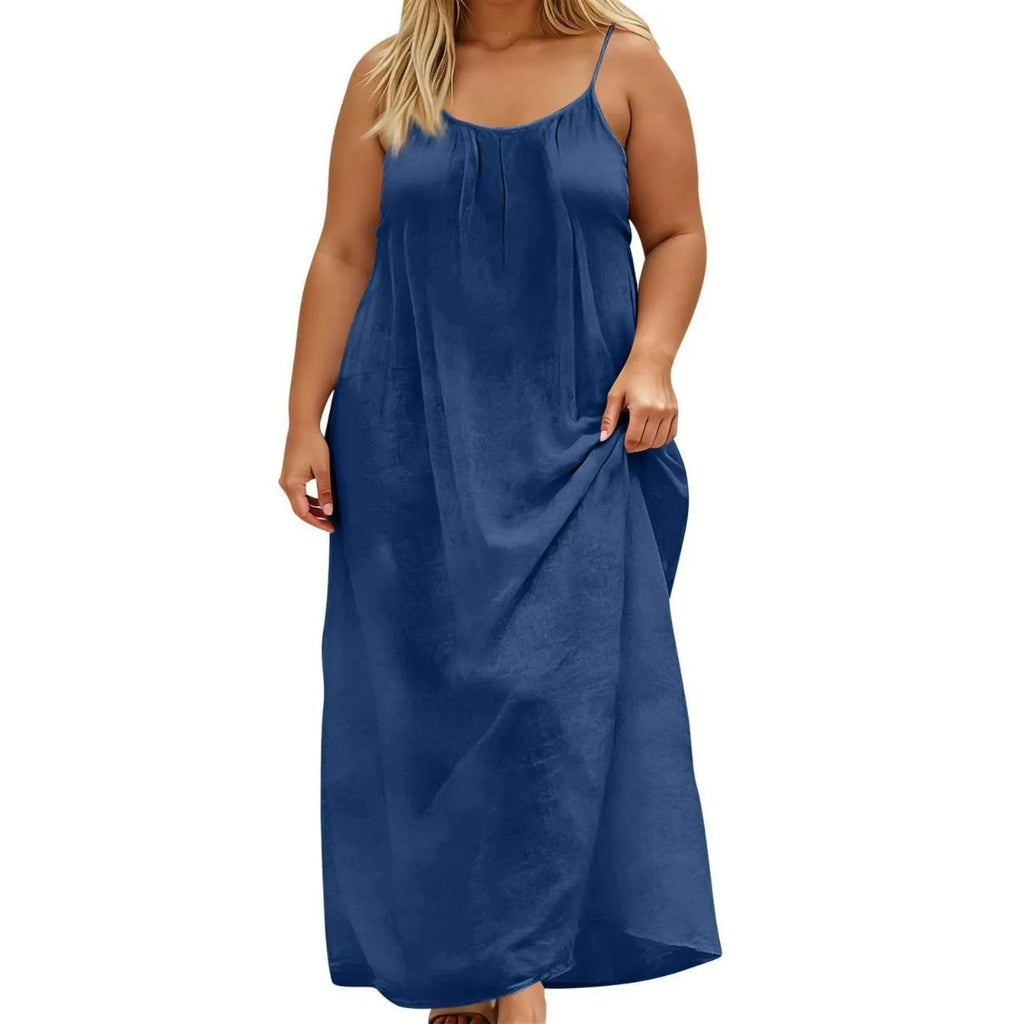 Sexy Suspender Long Dress For Women Plus Size Backless Strappy Maxi Dresses Summer Holiday Beach Party Sundress Robe Vestidos