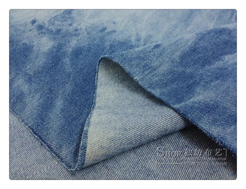 Fashion Tie-dye Black Denim Fabric By The Meter for Hats Clothing Skirts Sewing High-grade Thickend Jeans Needlework Comfortable