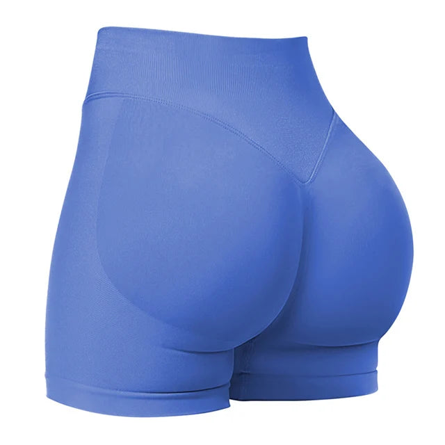 Women Seamless Yoga Leggings Summer Fitness High Waist Gym Shorts Scrunch Shorts Booty High Stretch Running Bike Pants