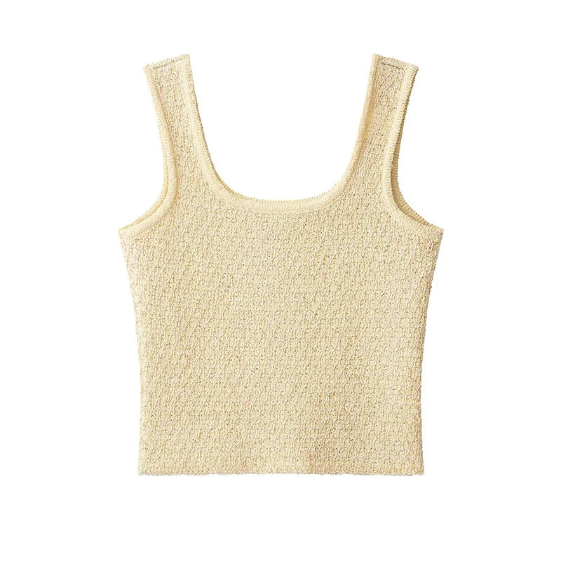 Women's Double Zipper Knit Vest Stand Collar Shoulder Pad Sleeveless Slim Cropped Sweater 2026 Autumn All-match Casual Outfits