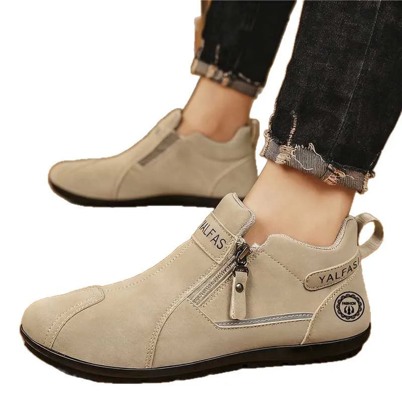 2026 New Men Casual Shoes Lightweight Slip On Sneakers Autumn Winter Flat Work Shoes Loafers Soft Sole Non Slip Walking Shoes