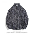 Memz Trendy Long Sve Loose Fit Collared irt for Men with Texture Embroidery Hong Kong Sle Versatile Faionable irt