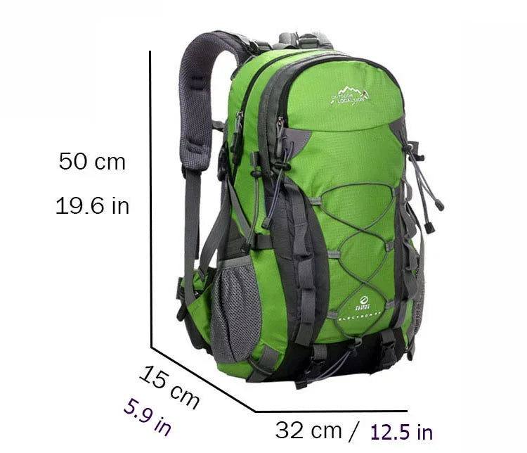 40L Outdoor Climbing Mountaineering Backpack Waterproof Functional Men Women Sports Bag Hiking Traveling Bag