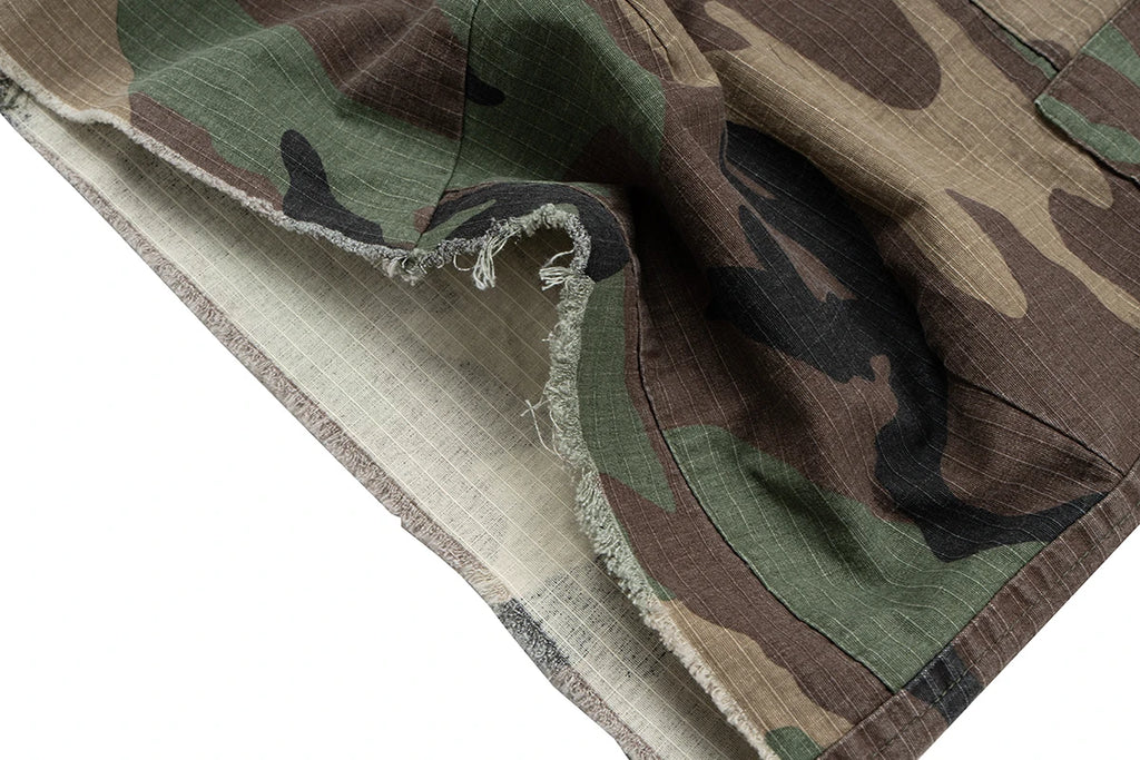 M65 Silhouette Camouflage Cargo Cropped Shorts for Men Wide Leg Patchwork Baggy Summer Shorts Oversized Loose Over Knee Pants
