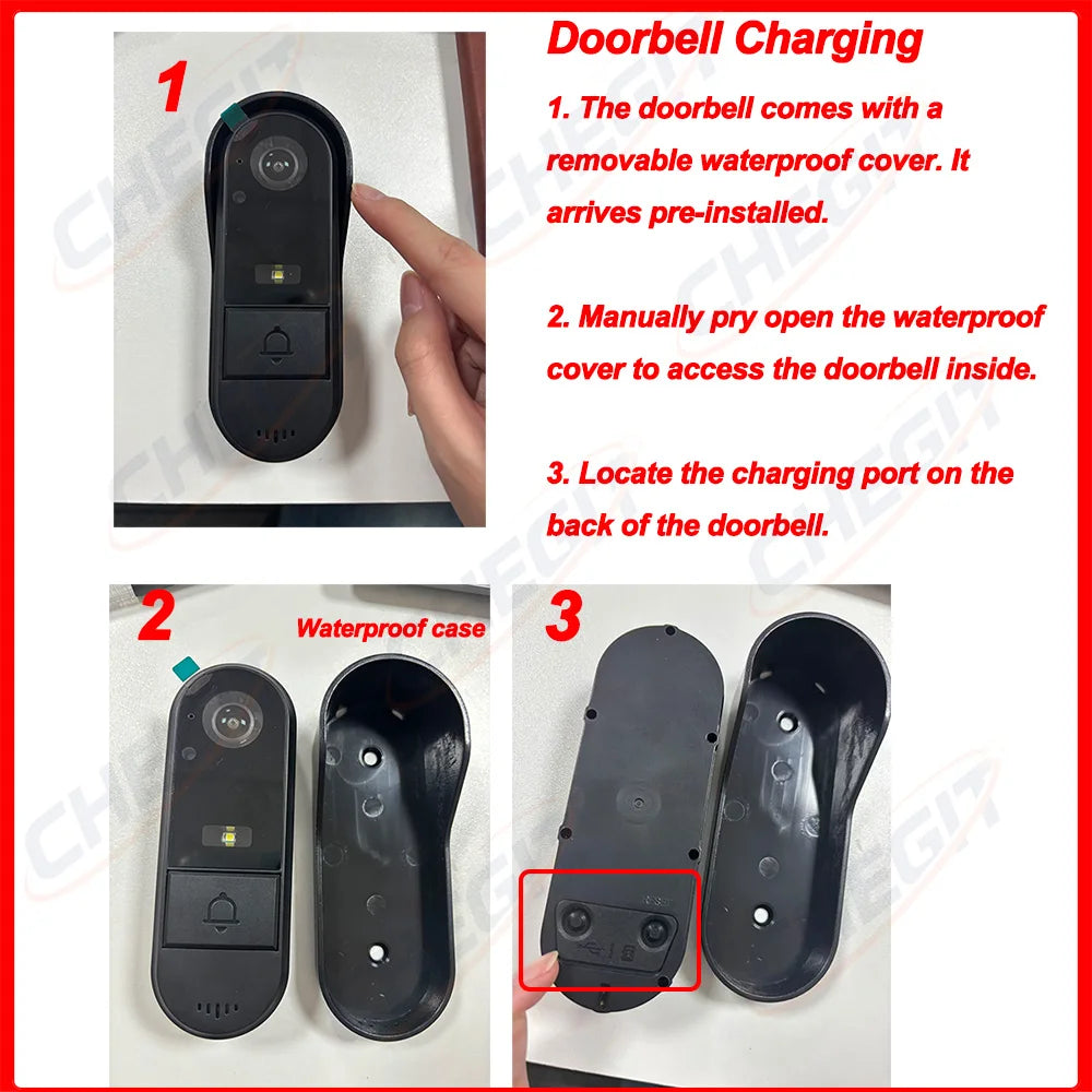 New Waterproof Doorbell Camera 4.3in IPS Screen Wireless Intercom Doorbell Night HD Vision Smart Home Security Video By Bell