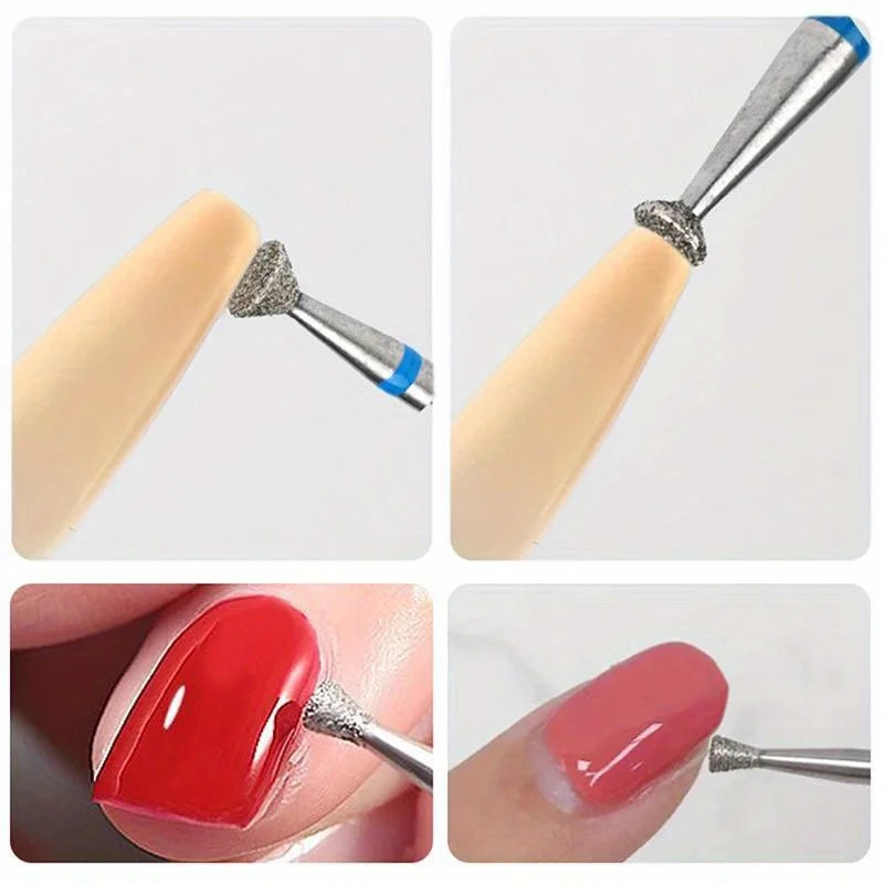 Nail Art Polishing Removal Head Disc Grinding Burr T Mills Grinder Diamond Electric Nail Drill Bit Cuticle Cutter Manicure Tool