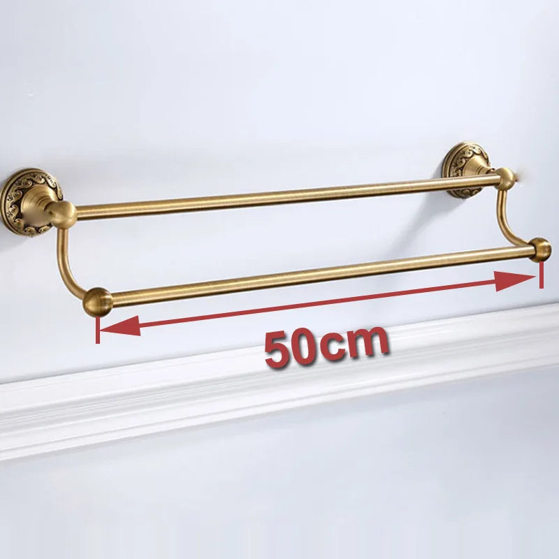 . Antique Brass Aluminium Bathroom Accessories Set,Robe hook,Paper Holder,Towel Bar,Soap Basket,Bathroom Fitting