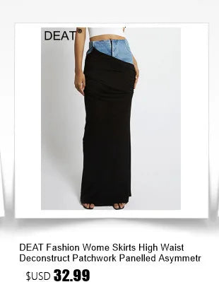 DEAT Fashion Pink Patchwork Sequined Strapless Dress Women's Slim Fit Waist Contraction Flods Floor-length Dresses New  7A2987