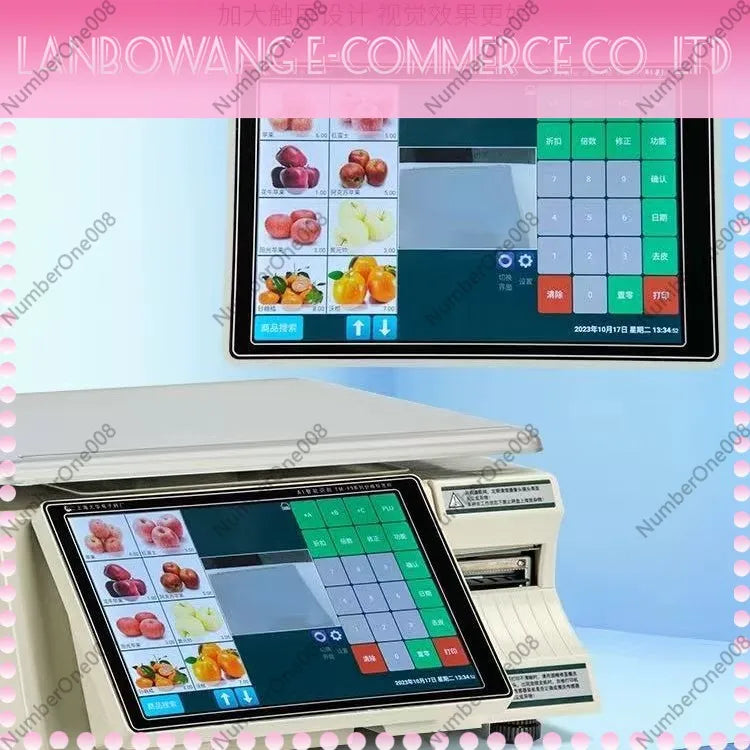 AI Smart Recognition Barcode Scale 30kg Label Printing Weighing Scale for Supermarket Fruit Store Retail POS Dropshipping