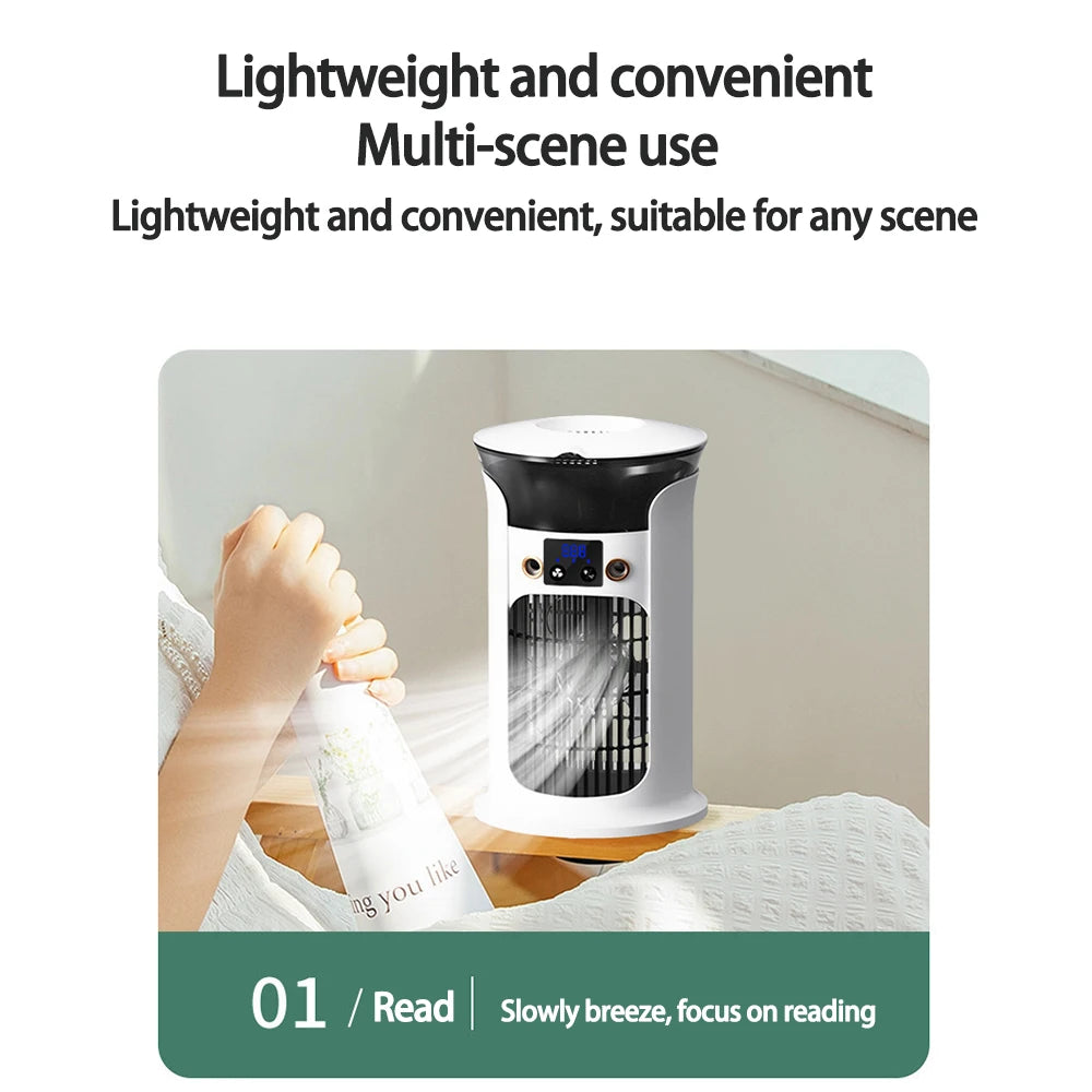 Desktop Mini Air Conditioner Portable USB Air Cooler Fan For Home Room Camping Humidifier Cooling Fans 7 Color Night Lamp 선풍기