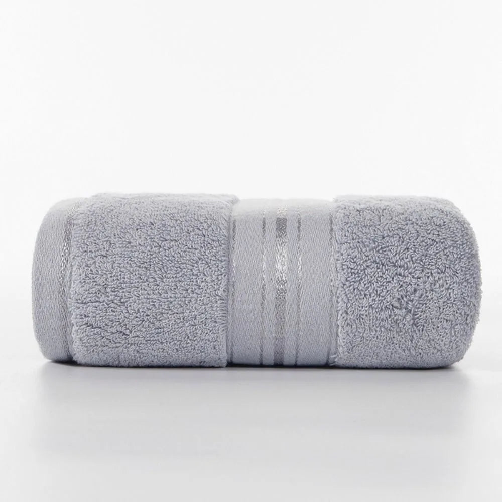 Towel Set Cotton Bath Towel Soft Blue Hand Face Towel Elegant White Terry Cloth Kitchen