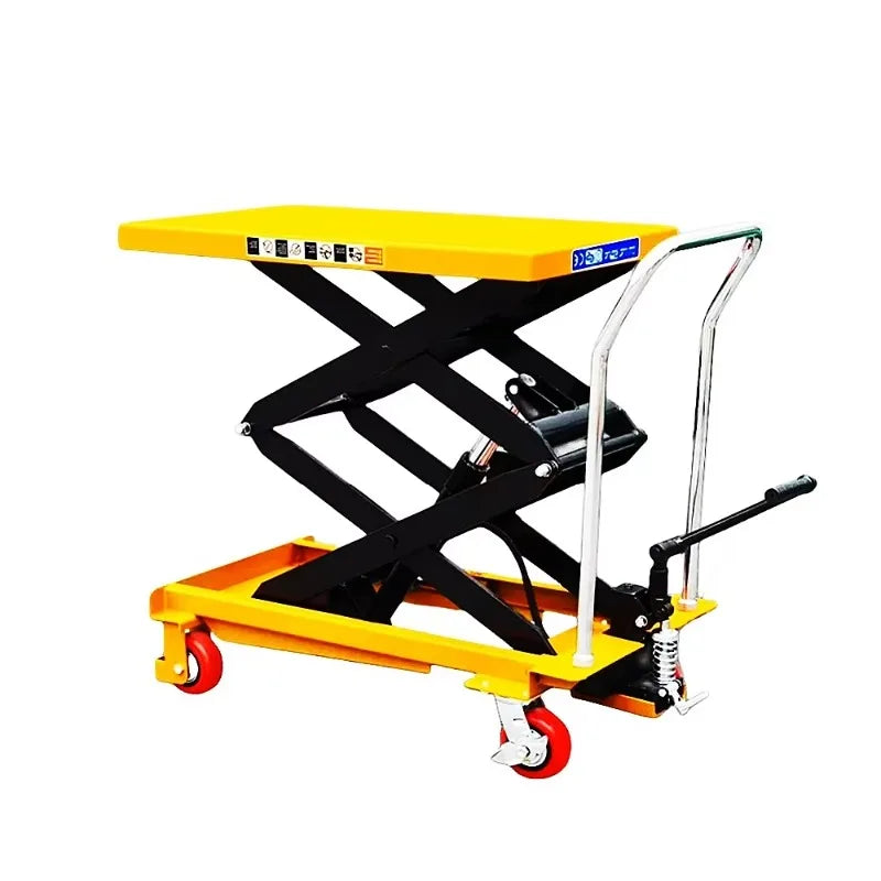 Portable 300KG Manual Hydraulic Scissor Lift Platform Flatbed Trolley Mini Mobile Steel Material Shopping Storage Use OEM