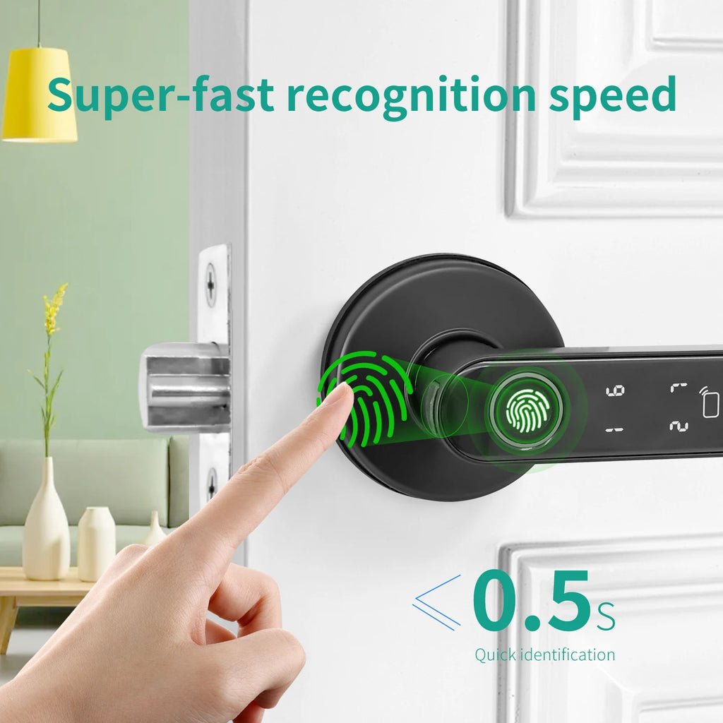 Electronic Lock With Fingerprint Password IC Card Unlock APP Remote Control Smart Door Locks Tuya Smart Home Security
