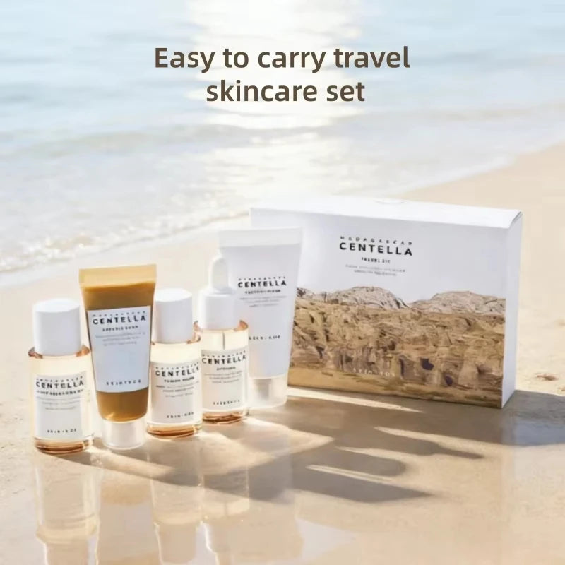 SKIN1004 Centella Asiatica Travel Skincare Set 5Pcs Calming Repair Sensitive Skin Barrier Moisturizing Complete Care Kit Gifts