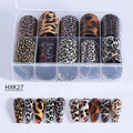 1Box Leopard Print Transfer Nail Foils Sticker Sexy Wild Animal Pattern Design Transfer Decals Sliders DIY Manicure Decoration