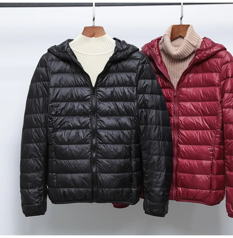 2024 New Women Thin Down Jacket White Duck Down Ultralight Jackets Autumn And Winter Warm Coats Portable Outwear