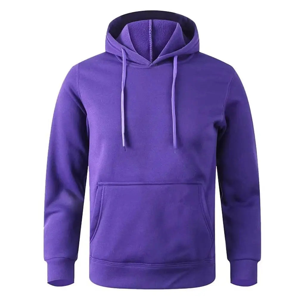 Winter Solid Color Men Hoodies Fleece Warm Mens Sweatshirt Fashion Men Fleece Warm Sweatshirt