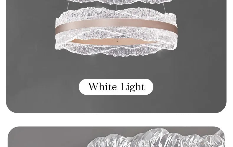 LED Luxury Pendant Light Living Dining Room Bedroom Modern Upscale Acrylic Texture Suspension Lamp Home Decoration