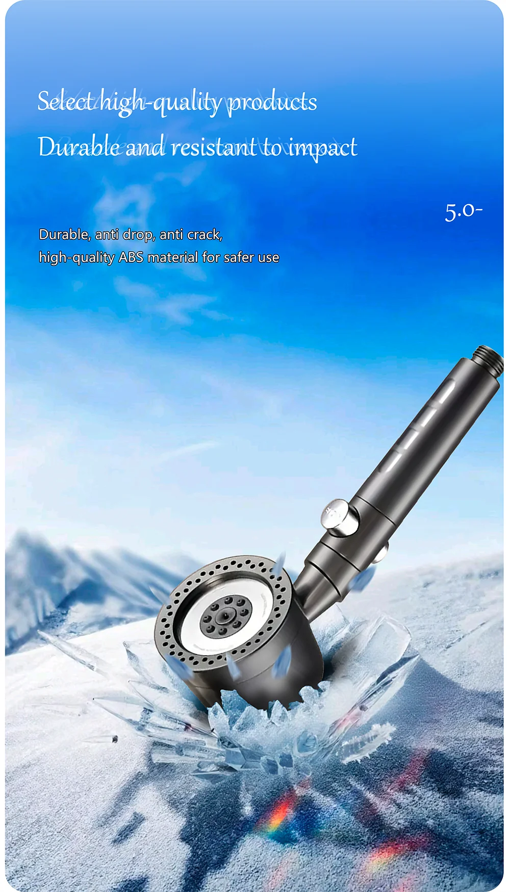 New High Pressure Water Saving Filter Shower Head 5 Modes Handheld Shower Head One Button Stop Bathroom Accessories Set