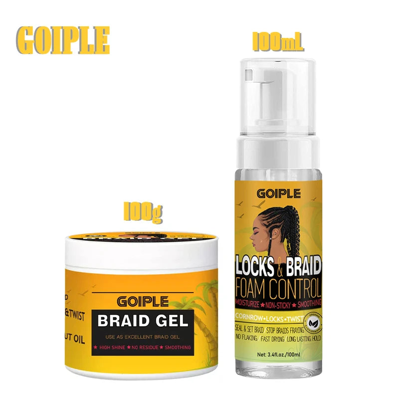 Braiding Gel Strong Hold Neat Braid Gel Hair Braid Gel for Braids Hair Mousse for Braids Styling Product Braid Mousse