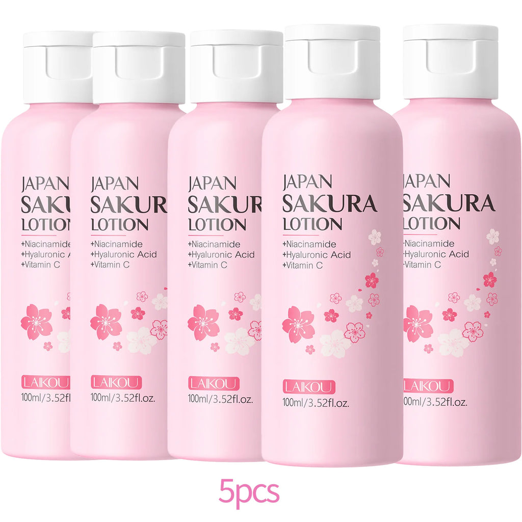 LAIKOU Sakura Lotion 100ml Niacinamide HA VC Hydrating Essence Shrink Pores Nourish Skin Brightening Elastic Facial Care
