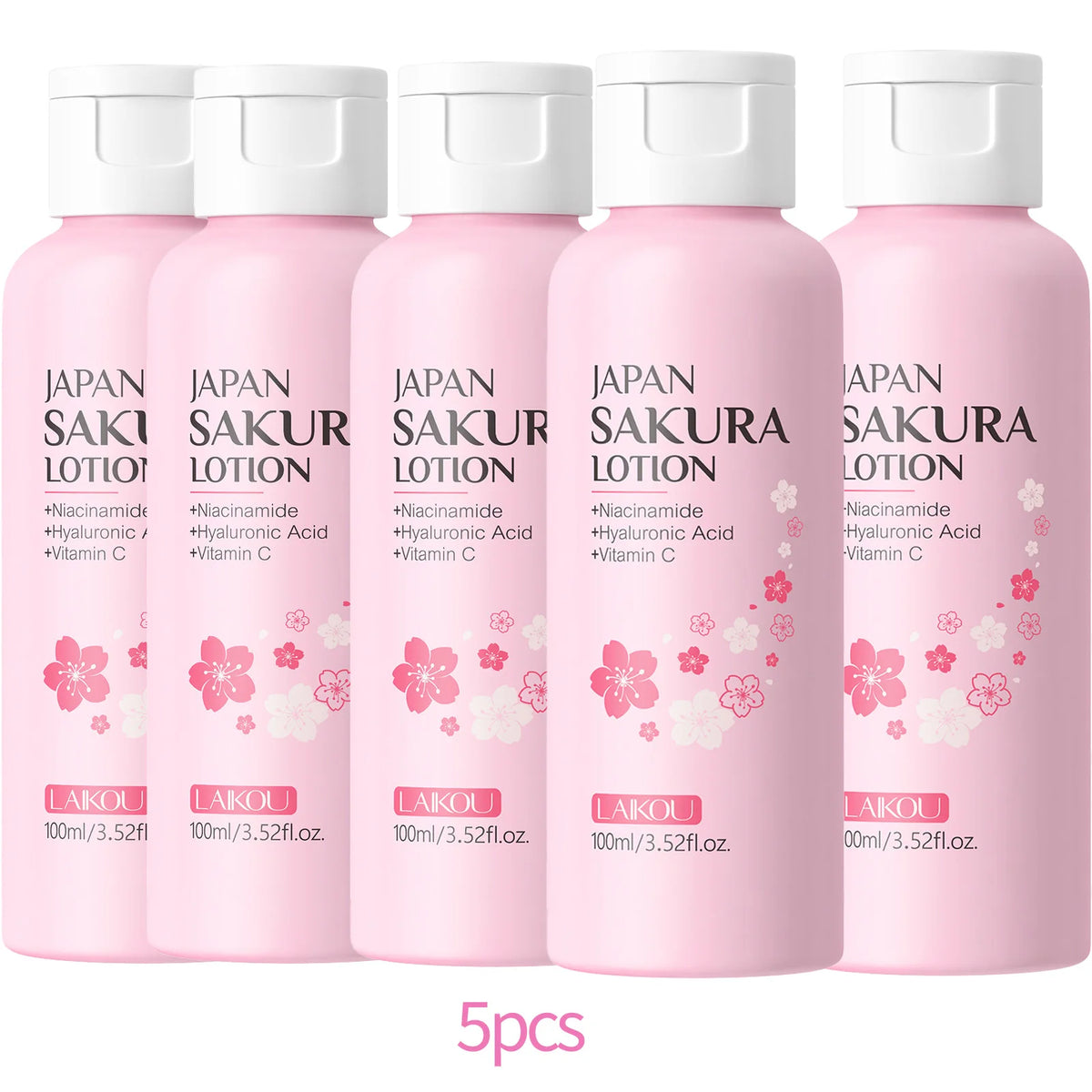 LAIKOU Sakura Lotion 100ml Niacinamide HA VC Hydrating Essence Shrink Pores Nourish Skin Brightening Elastic Facial Care