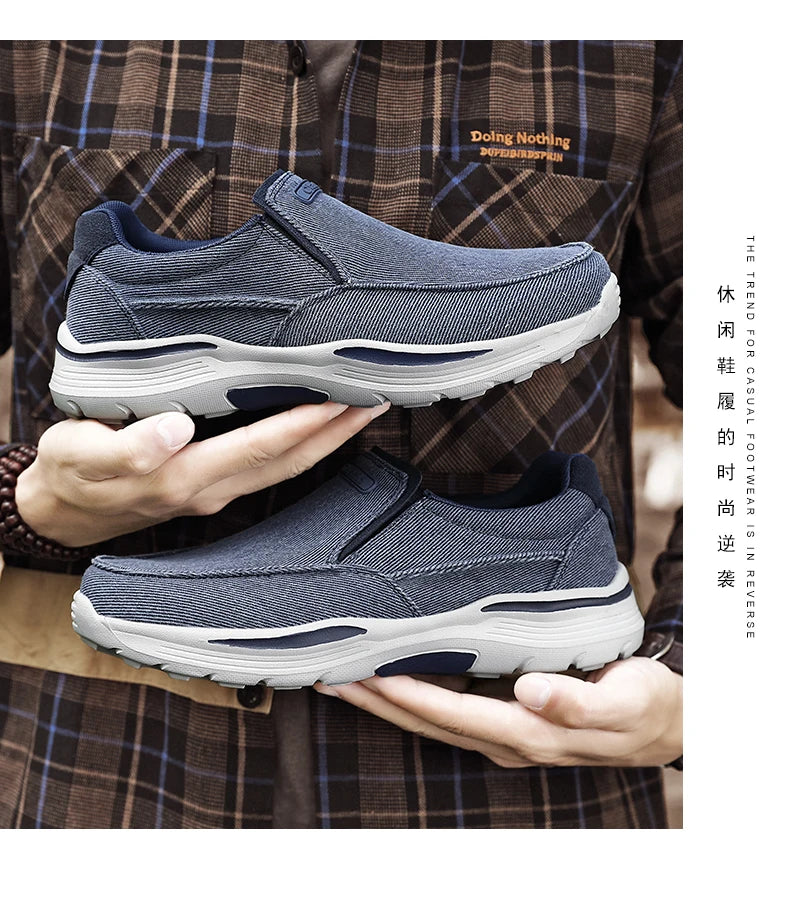 Men's Casual Shoes Canvas Breathable Loafers Men 2025 New Male Comfortable Outdoor Walking Shoes Classic Loafers Men Sneakers
