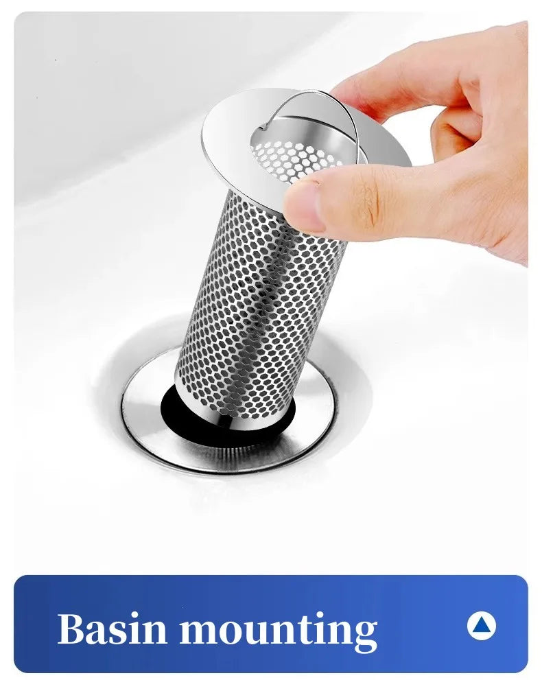 Floor Drain Filter Mesh Anti-Clogging Sink Strainer Food Hair Stopper With Handle Anti-Pest Sealing Cover Shower Leak Net