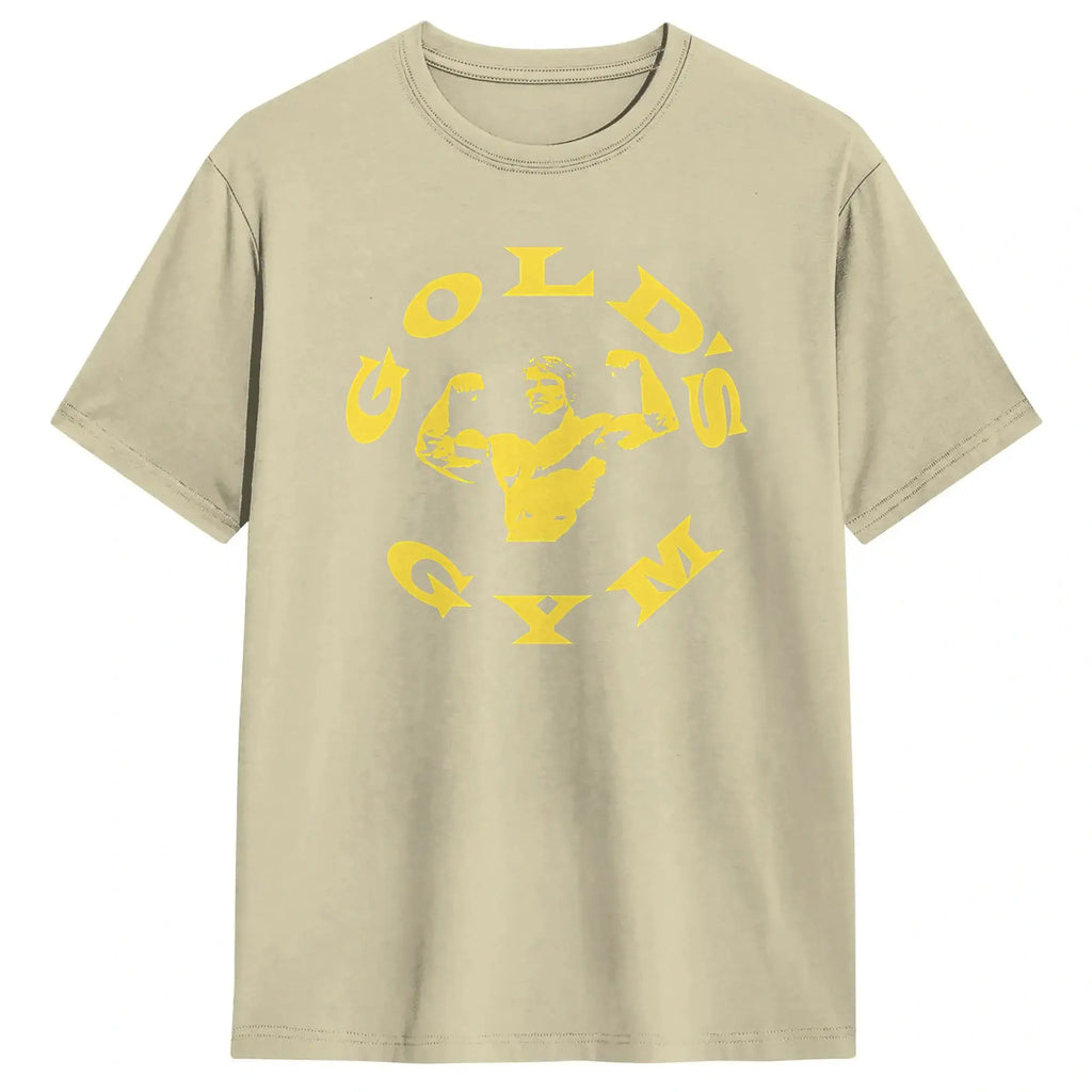Men T-Shirts Arnold Schwarzenegger Golds Gym Casual 100% Cotton Tees Short Sleeve  T Shirt Crew Neck Tops 6XL