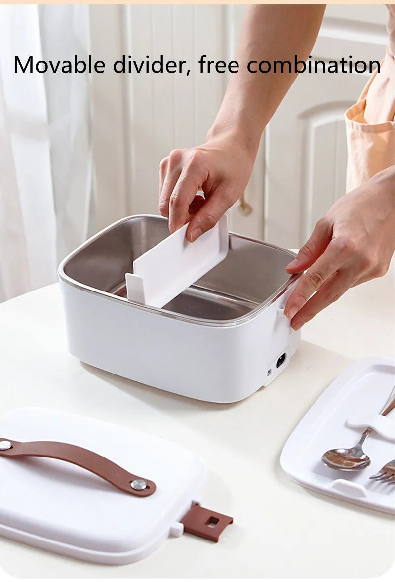 1.8L Car Microwave Oven 12V/24V Multi-Functional Rice Cooker Large Capacity Water-Free Heating Lunch Box