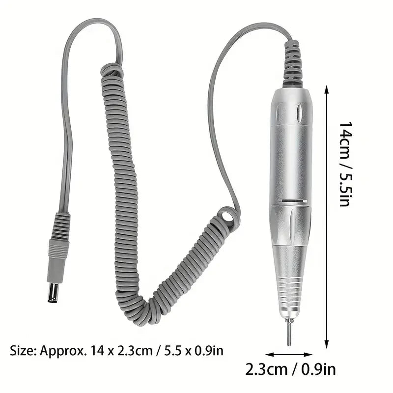 35000 RPM Professional Electric Nail Drill Handle Nail Art Drill Handpiece File Polish Grind Machine Manicure Drill Accessory